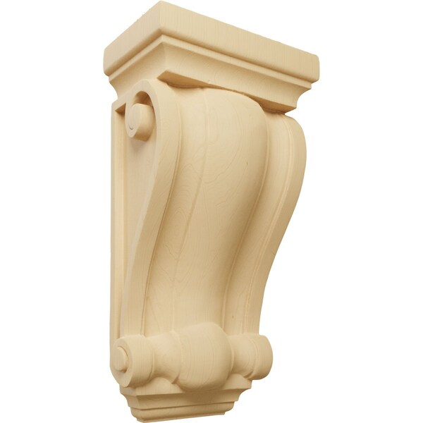 Ekena Millwork 7 1/2"W x 4 1/2"D x 14"H Cole Pilaster Wood Corbel, Alder CORW07X04X14COAL - main